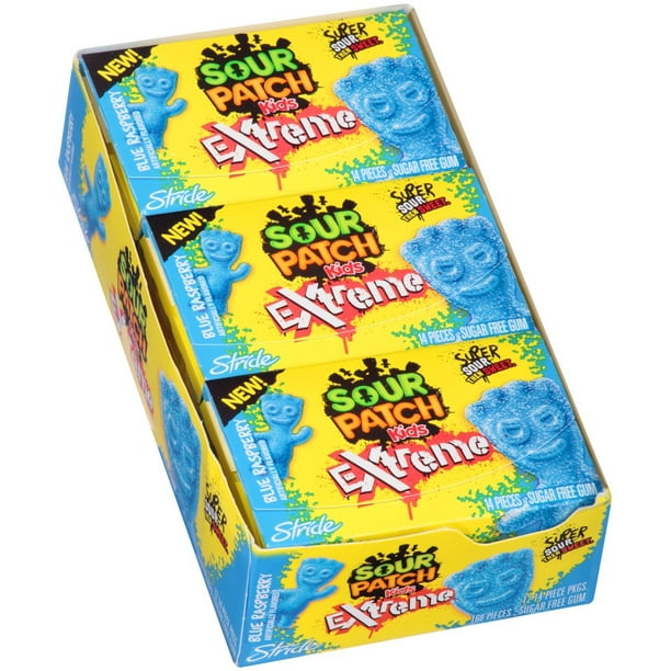 Sour Patch Kids Gum, Extreme Blue Raspberry, 14 Pc