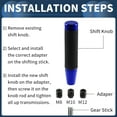 thumbnail image 4 of Cylinder Shift Knob, 18cm Universal for Automatic and Manual Vehicle Gear Shifter Knob with 3 Adapter Aluminum Alloy Blue, 1 Set, 4 of 7