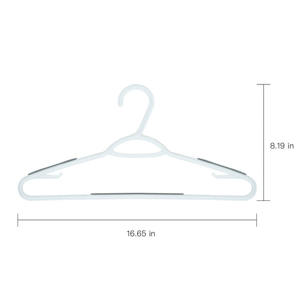 Mainstays NonSlip Clothing Hangers, 30 Pack, White, Durable Plastic
