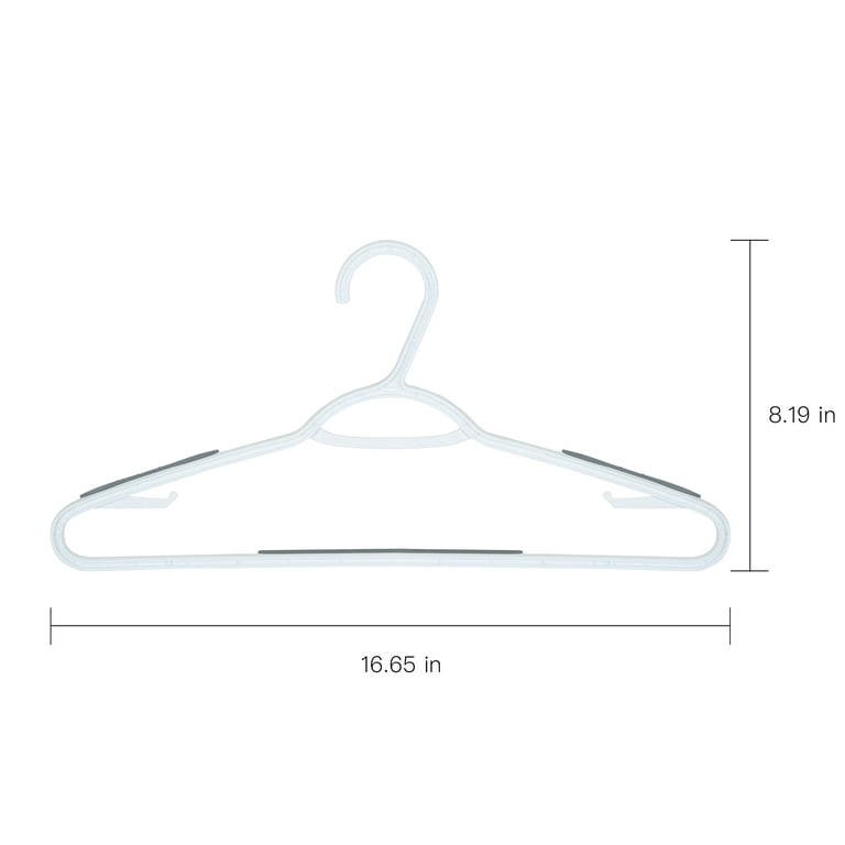 Mainstays Slim Clothes Hangers, 10 Pack, White, Durable Plastic