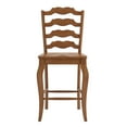thumbnail image 6 of Weston Home Farmhouse Vintage French Ladder Back Solid Wood Counter Height Chair, Set of 2, Oak, 6 of 8