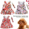 thumbnail image 2 of Flower Pattern Pet Chest Strap Set - Dress-Up Skin-Friendly Harness - Traction Leash Kit - Outdoor Gear, 2 of 8