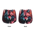 thumbnail image 5 of Picia Red Flame Wolf Head Pattern Women's 2 in 1 Athletic Running Shorts High Waisted Workout Casual Gym Sweat Shorts with Comfy Liner Zipper Pockets-Large, 5 of 9