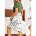 thumbnail image 2 of Weardear Maternity Dress Short Sleeve Nursing Dresses Casual Knee Length Patchwork Breastfeeding Labor and Delivery Gown, 2 of 6