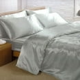 thumbnail image 3 of Bedify Bedding 100% Pure Silk Satin Duvet with Fitted Set 4 Pcs Silk Fitted Sheet 15" Deep Pocket Silk Duvet Cover Pillowcases Set|Cool Soft Silk Sheets|Wrinkle Free Fade Resistant(Full Xl,Dark Ivory), 3 of 6