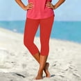 thumbnail image 4 of cocolona Womens Summer Casual High Waist Capri Leggings Solid Color Elastic Waist Workout Gym Yoga Cropped Pants, 4 of 5