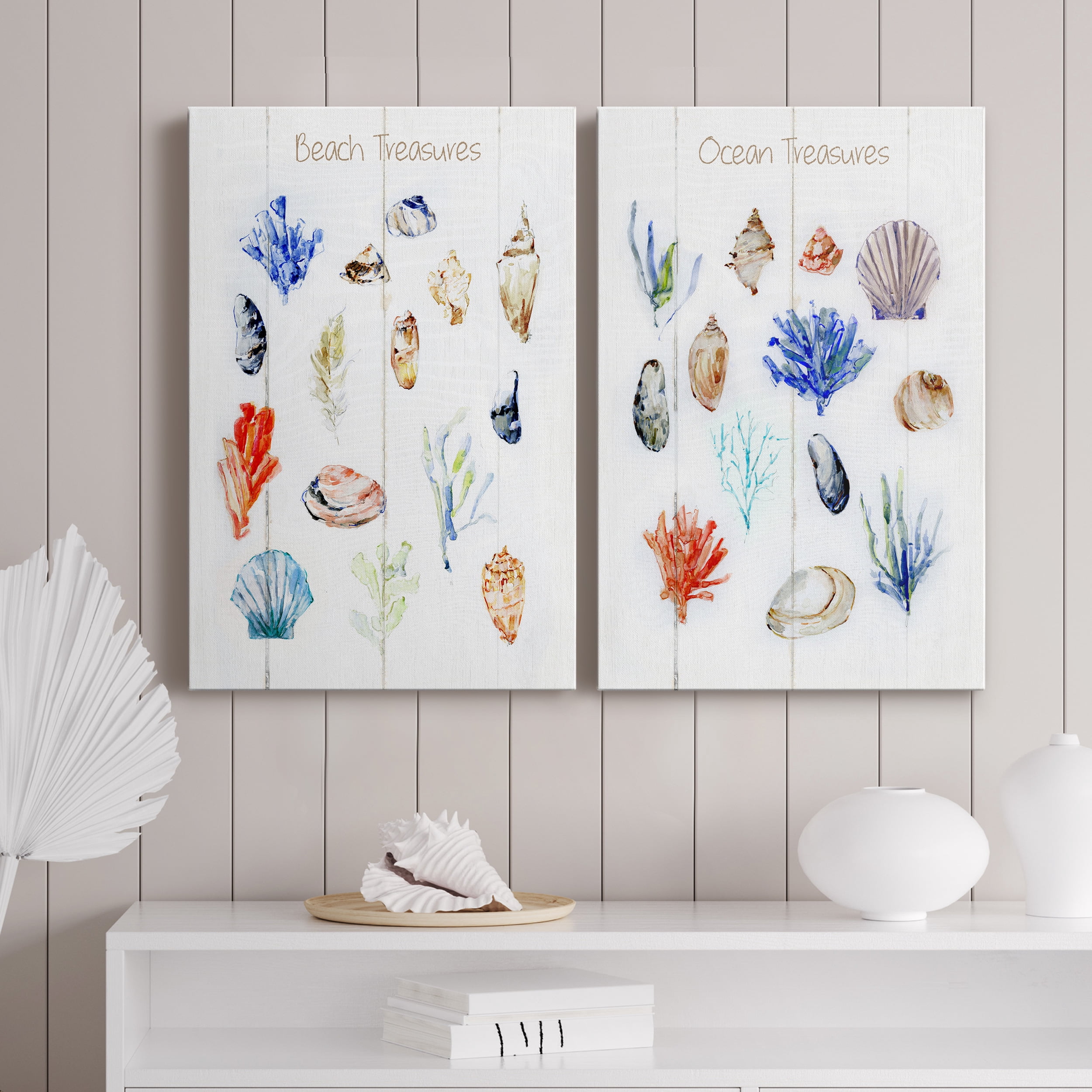 Beach Treasures Premium Gallery Wrapped Canvas - Ready to Hang - Set of 2 - 18 x 27 Each