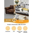 thumbnail image 5 of Yellow Truck Couch Cover for 2 Cushion Couch, Spring Bees Honey Daisy Black Lattices Washable Love Seat Sofa Covers Slipcover, Throw Sofa Covers for Pets, Furniture Protector 71"x102", 5 of 9