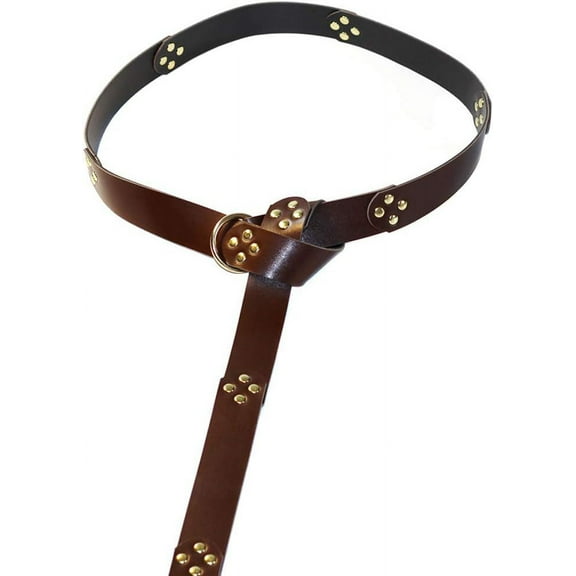 Medieval Belt Men for Renaissance Viking Tunic Shirt Blouse Accessories (One Size 190 cm Brown, Color Brown)