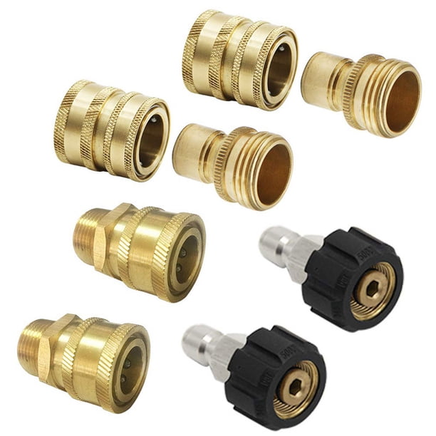 Juego de adaptadores para lavadora a presión, kit de desconexión rápida, giratorio a conexión rápida de 3/8", 3/4" a liberación rápida