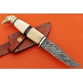thumbnail image 5 of 10" trailing point blade custom skinning knife with eagle pomel, Leather sheath, 5 of 11