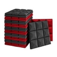 thumbnail image 2 of 12x 30x30cm Paneles De Espuma Para Insonorización Acústica Almohadillas Para Azulejos De Espuma Negra Y Roja Sunnimix Paneles de espuma acústica, 2 of 3