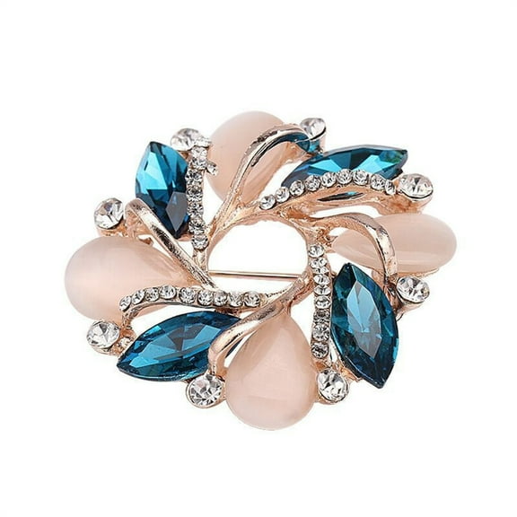 AOOOWER Elegant Flower Lapel Pin Scarf Clip Blossom Brooch Anti-Slip Alloy Flower Statement Brooch Fashion Jewelry Accessory