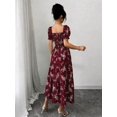 thumbnail image 2 of Vestido Maxi Con Cuello Cuadrado, Manga Corta Fruncida Y Estampado Floral, 2 of 30