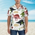 thumbnail image 4 of Balery Cute Dinosaurs Print Men's Hawaiian Shirts Short Sleeve Beach Shirt Relaxed Fit Vacation Button Down Shirts-Large, 4 of 9