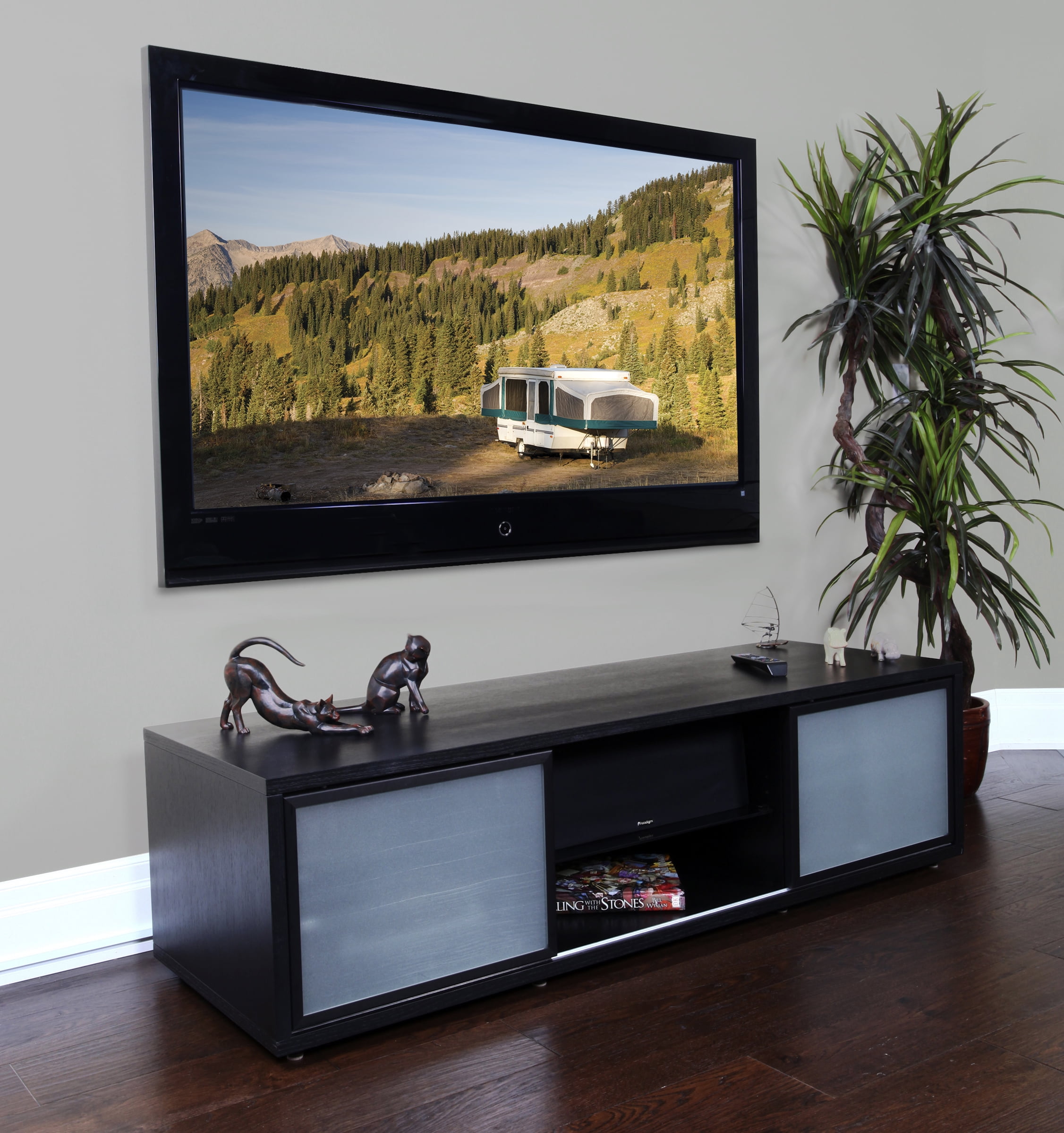 Audio and Video Credenza with Storage holds up to 70 Inch TV