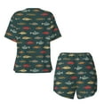 thumbnail image 5 of Lsque River Freshwater Fish Women's Short-Sleeved Pajama Set - 2 Piece Soft and Lightweight Sleepwear Set-Large, 5 of 9