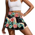 thumbnail image 3 of HELLHERO Retro Floral Rainbow Tennis Skirt, 2 Side Pockets Built-in Shorts Athletic Skort High Waisted Tennis Skirts for Vacation Pickleball, 3 of 10