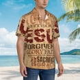 thumbnail image 6 of Religious Words Men's 3d Print Casual Button Down Shirts, Novelty Hawaiian Short Sleeves 2xl, 6 of 8