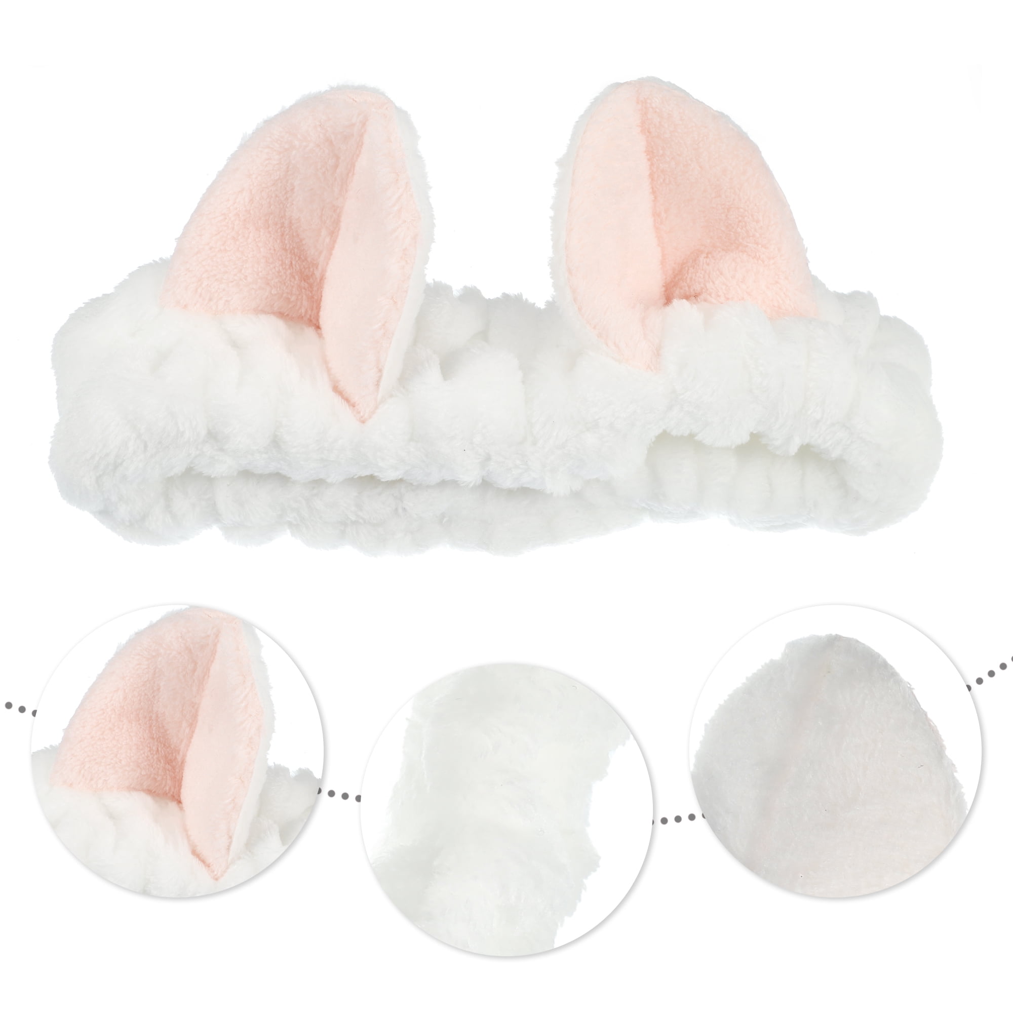 Unique Bargains Cute Cartoon Cat Ears Headbands for Women 7.09"x6.50"  1 Pc White