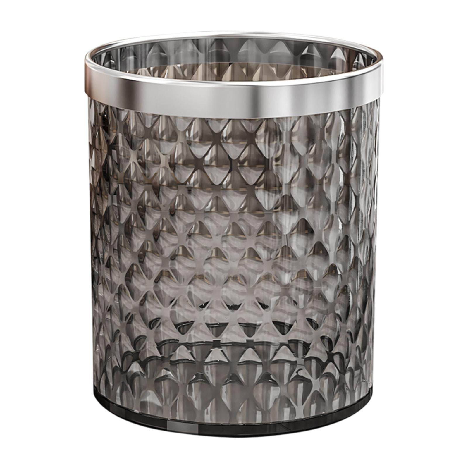 Fancyes Stylish Bathroom Trash Can 16 L Garbage Basket Paper Basket Waste Bin Household Trash Bin Garbage Container for Bathroom Home Gray