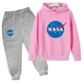thumbnail image 3 of Conjunto de sudadera y pantalones con capucha para niños de la NASA, sudadera con estampado para niños de 3 a 12 años, ropa para niñas, traje de ocio para niños, conjuntos de tendencia de primavera, 3 of 5
