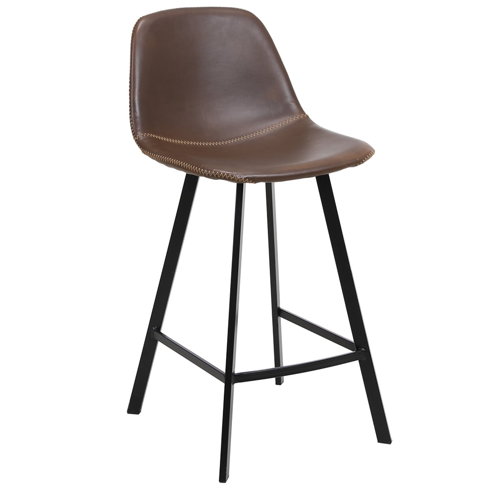Private Jungle FCH 2pcs Wrought Iron Bar Stool With Curved Feet, Medium Height 46*36*91cm Dark Brown Private Jungle FCH 2pcs Wrought Iron Bar Stool With Curved Feet, Medium Height 46*36*91cm Dark Brown