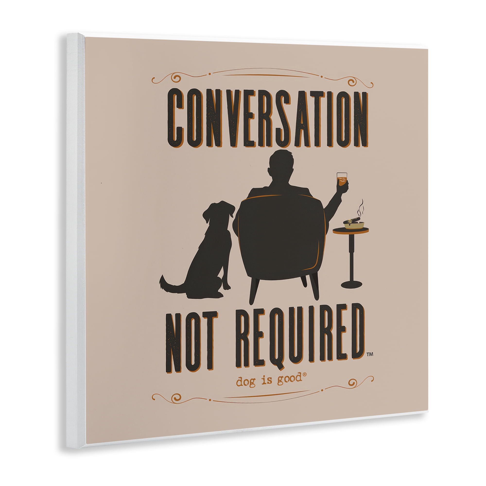 Stupell Industries No Conversation Dog Humor Animals Painting Unframed Art Print Wall Art, 12 x 12