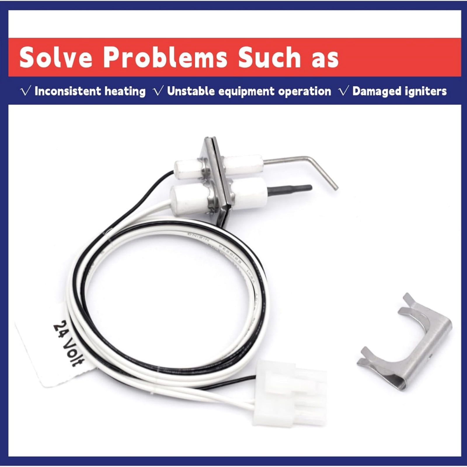 ARCADORA Flame Rod Furnace Igniter Kit 24V DC Silicon Nitride Metal New for Honeywell Smart Valve System SV9401 SV9402 SV9403