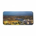 thumbnail image 1 of Modern Computer Mouse Pad, Sunset at London England Cityscape Night Time and Tower Bridge Landmark Urban, Rectangle Non-Slip Rubber Mousepad X-Large, 35" x 15", Yellow Bluegrey, by Ambesonne, 1 of 2