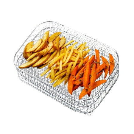 Air Fryers Rack for Dual Air Fryers - 3 Layer Toast Rack Basket Dehydrator 304 Stainless Steel | Air Fryers Accessories Compatible with DZ201