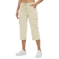 thumbnail image 5 of hotojiny Cargo Capri Pants for Women High Waisted Loose Fit Casual Capris Trousers Outdoor Hiking Cropped Pants for Travel Work, 5 of 6