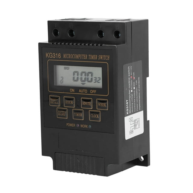 Timer Switch, Programmable Real Time Display Street Lamp Time Switch Anti Interference for Home for Factory