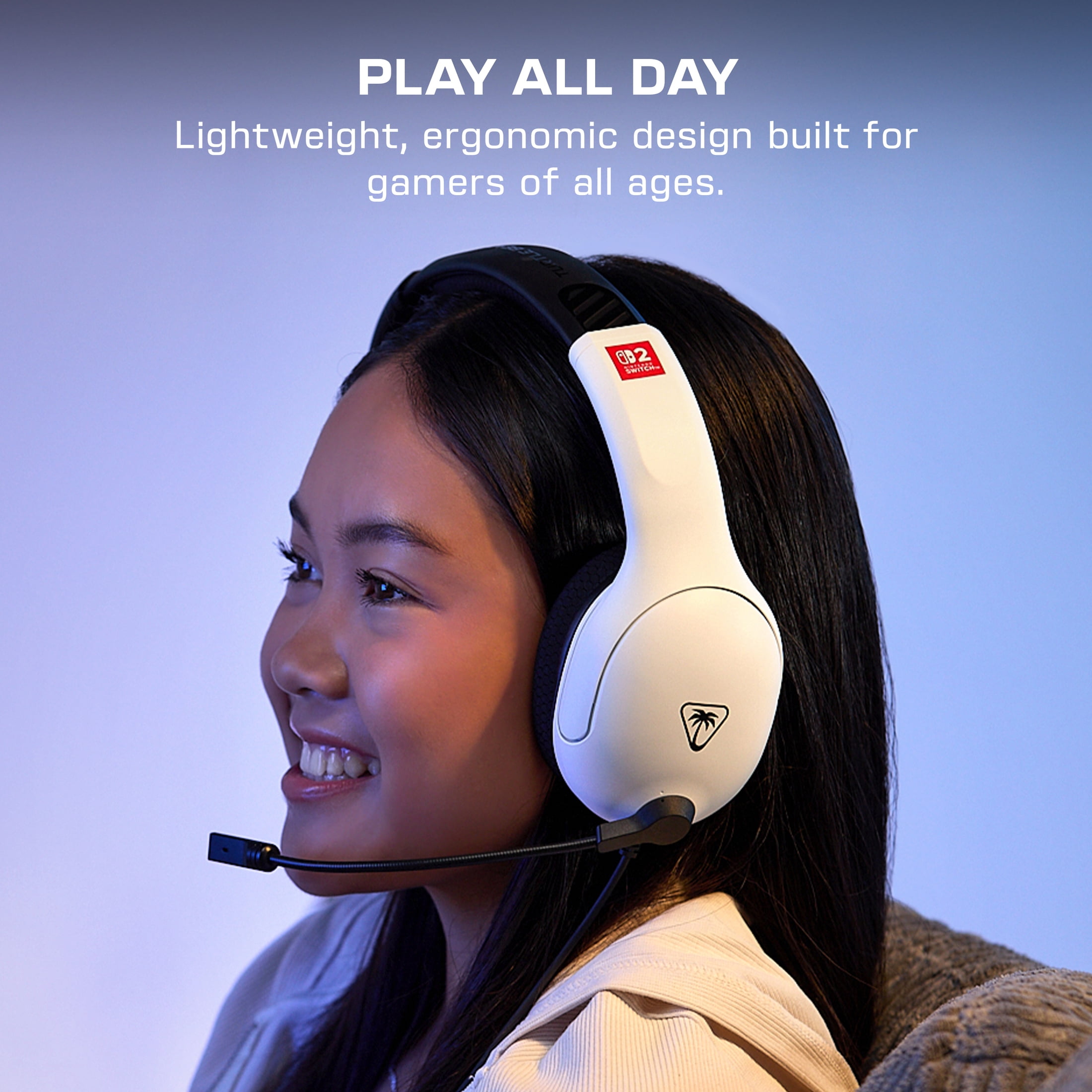 Turtle Beach Airlite Fit Wired Gaming Headset: White & Black - Officially Licensed for Nintendo Switch 2, Nintendo Switch - Durable, Lightweight