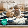 thumbnail image 4 of ODIKA 8'x10' Washable Area Rug Non-Shedding, Easy Care, Crow Raven Gothic Damask Mystical Motifs Border Skull Ornate for King Size Bedroom Under Bed, Master Suite, 4 of 7