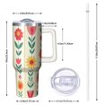 thumbnail image 2 of OBREWU Pioneer Flower Tumbler with Handle and Lid,Pioneer Flower 40oz Double Wall Vacuum Insulated Tumbler,Cups Gift for Women and Men, 2 of 7