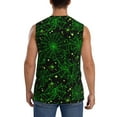 thumbnail image 4 of Haiem Men's Green Bright Web with Spiders Print Tank Tops Summer Sleeveless Cut Off Workout T-Shirts Fitness Vest Athletic Undershirts-Medium, 4 of 8