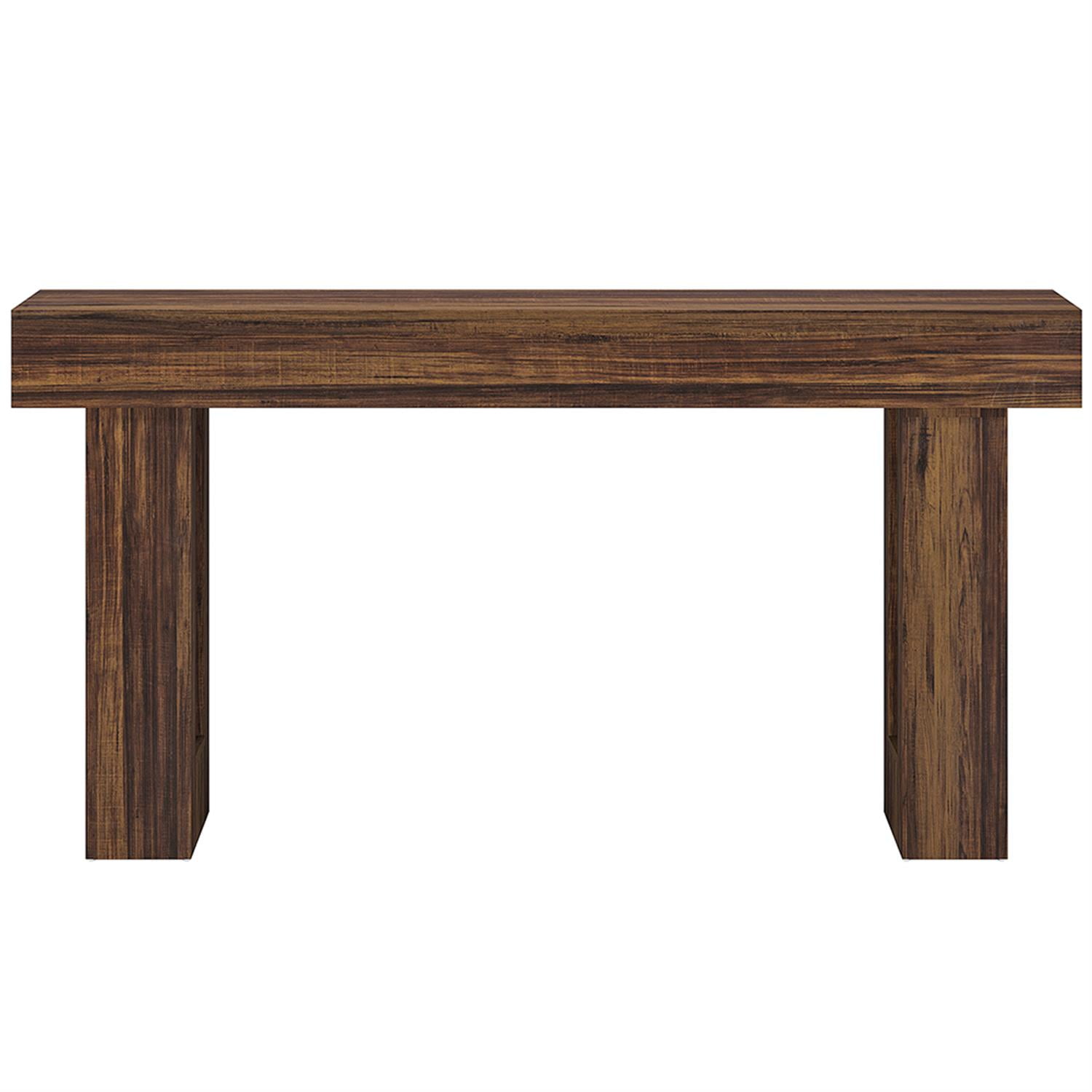 Demi Bonn 63" Farmhouse Console Table, Modern Living Room Sofa Table, Contemporary Entryway Hall Table, Foyer Display Table, Rustic Brown