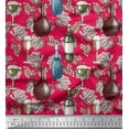 thumbnail image 1 of Soimoi Moss Georgette Fabric Wine Bottle,Leaves & Grapes Fruits Fabric Prints By Yard 42 Inch Wide, 1 of 1