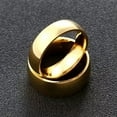 thumbnail image 7 of 6mm/8mm Width 18K Gold Plating AAA Bands Men Womens Stainless Steel Couple Rings, 7 of 7