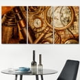 thumbnail image 2 of wall26 - 3 Piece Canvas Wall Art - Vintage Grunge Still Life. Vintage Items on Ancient Map in 1565. - Modern Home Art Stretched and Framed Ready to Hang - 24"x36"x3 Panels, 2 of 5