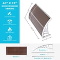 thumbnail image 6 of WoofPaw Polycarbonate Door Window Awning, All Weather Rain Snow UV Protection Front Entry Canopy with Heavy Duty ABS Bracket for Residential & Commercial Exterior Use Brown Board  White Bracket 40x32, 6 of 9