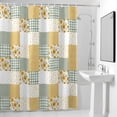 thumbnail image 6 of Patchwork Shower Curtain with Hooks, Rustic Floral Yellow Sunflowers Green Gingham Stripe Water Repellent Shower Curtains for Bathroom Decor Sturdy Shower Curtain, Machine Washable 36x78 Inch, 6 of 9