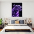 thumbnail image 4 of Mudket Framed Purple Crystal Leopard Canvas Wall Art, Glamorous Sparkly Animal Print Wall Decor, Ready to Hang - 12"L x 8"W, 4 of 10