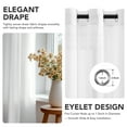 thumbnail image 3 of Deconovo White Voile Sheer Curtains for Bedroom & Living Room, 52x72 Inch, 2 Panels with 8 Grommets, 3 of 10