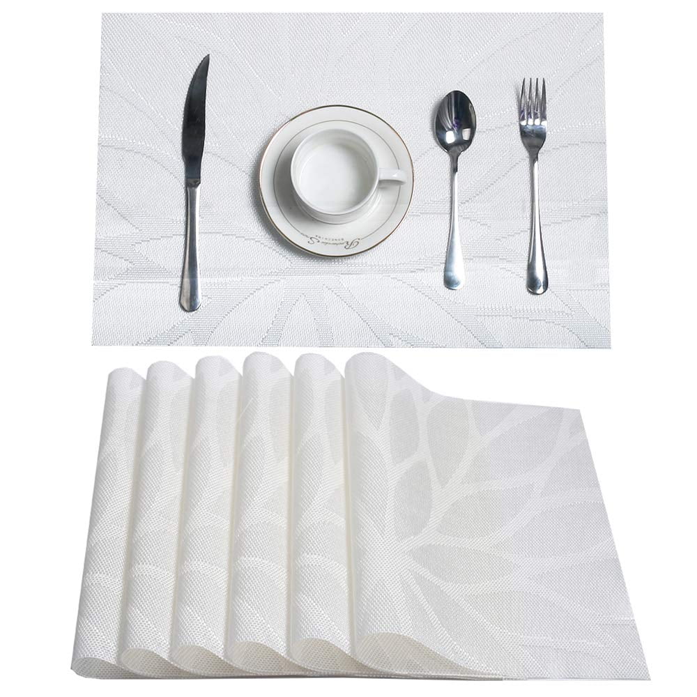 Coolmade Placemats for Dining Table Washable Placemat Set of 6 Heat