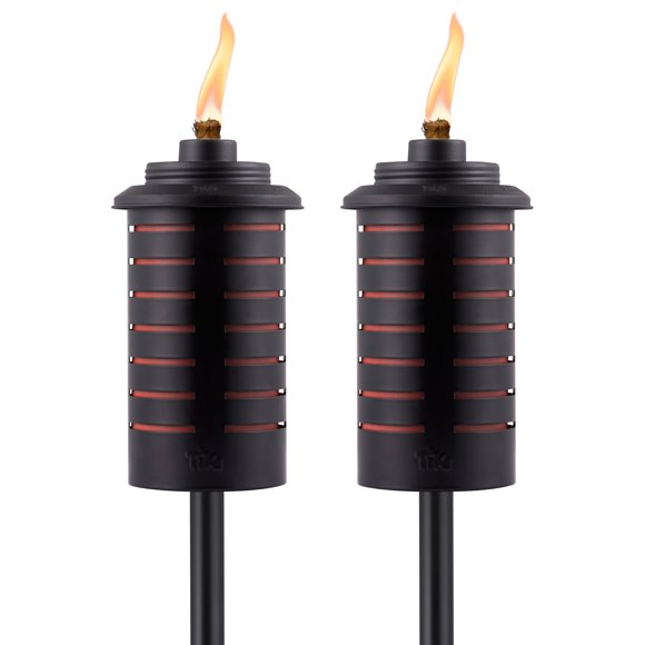 Lámparas de combustible TIKI para exteriores, paquete de 2 linternas metálicas de 165 cm