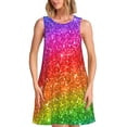 thumbnail image 1 of Fotbe Colorful Glitter Vestido de Verano sin Mangas para Mujer – Vestido Midi Línea A, Estilo Camiseta Floral, Vestido Playero Casual y Fluido, 1 of 7
