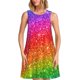 thumbnail image 1 of Disketp Colorful Glitter para Vestido sin Mangas para Mujeres, Vestidos de Verano para Mujeres, Casual y Holgado para la Playa, 1 of 7