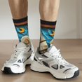 thumbnail image 6 of KLL Whimsical Sailboat Ocean Art Print Cool Socks Men's Women's Crew Socks Funny Crazy Novelty Stockings, 6 of 6